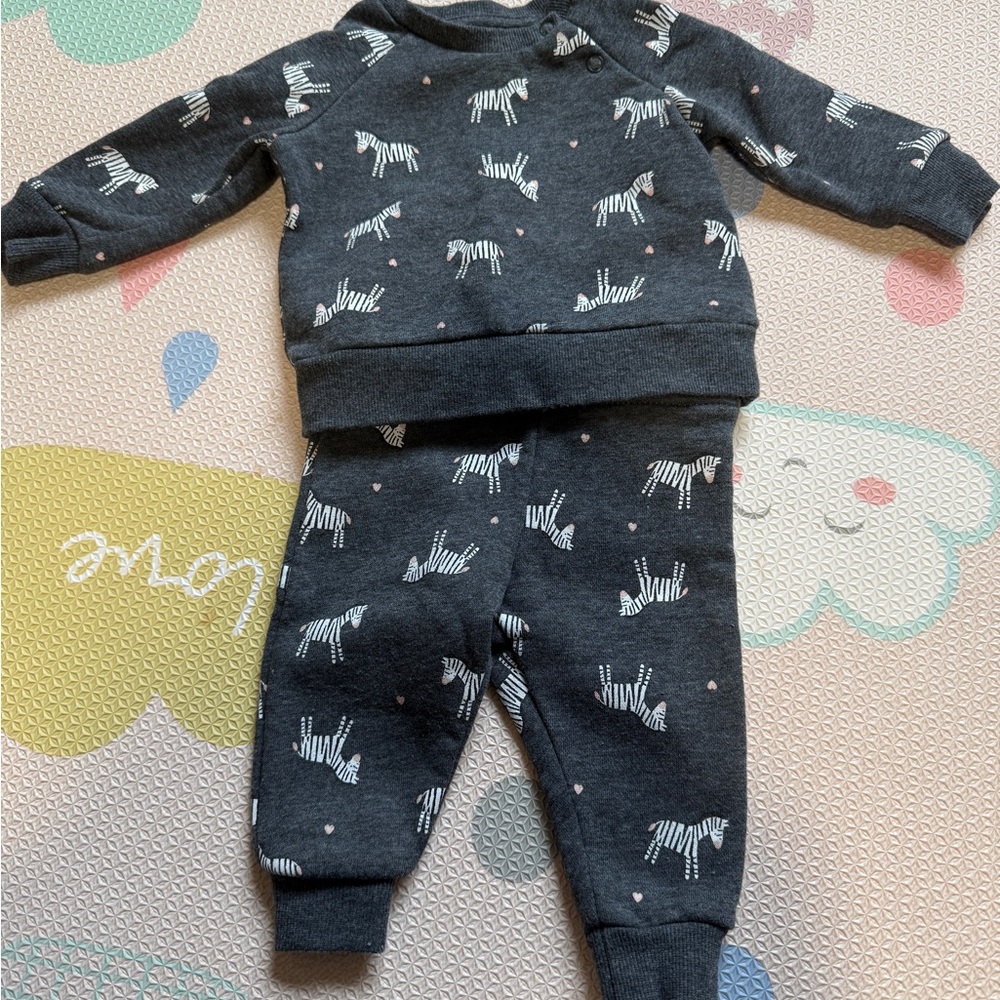Primark Charcoal Zebra Baby Set